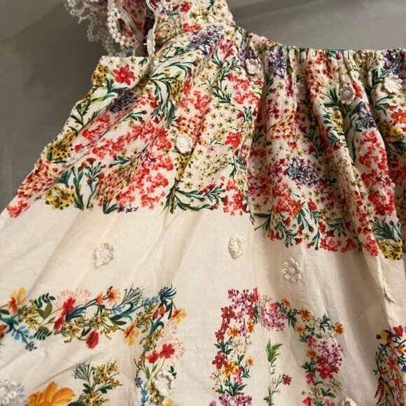 Farm Rio Delicate Forest Scarves Square Neck Embroidered Blouse - Picture 8 of 8